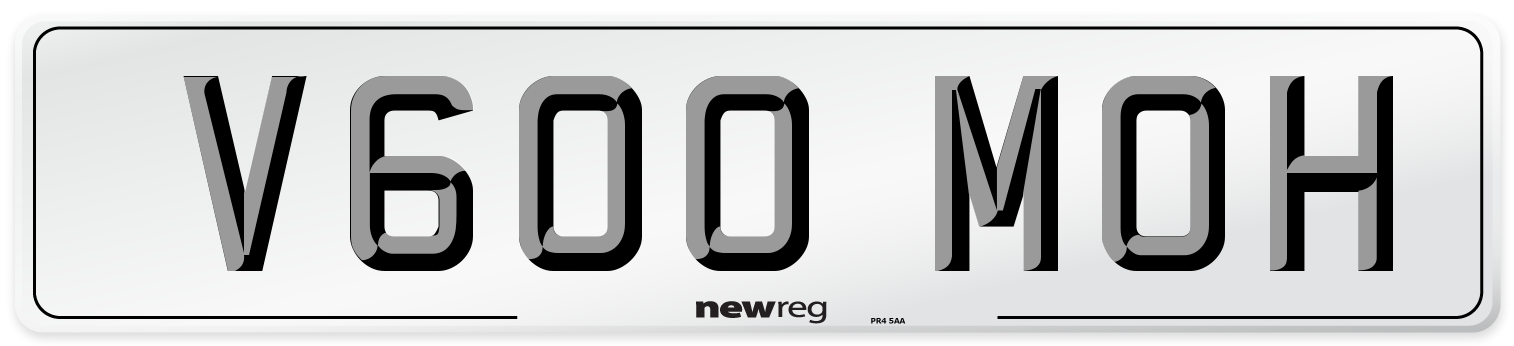 V600 MOH Number Plate from New Reg